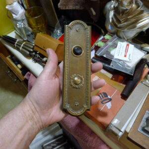 Otis Elevator Call Button, Antique Bronze Building Hardware Panel