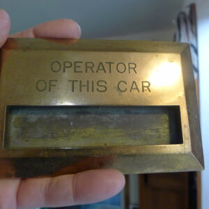 Elevator Operator License Frame, Operator Of This Car Sign Plaque