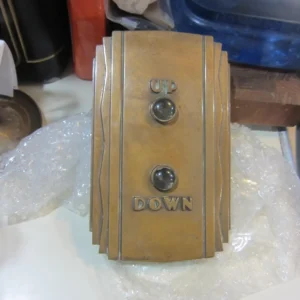 Wagner Elevator Call Button, Antique Bronze Panel Building Hardware